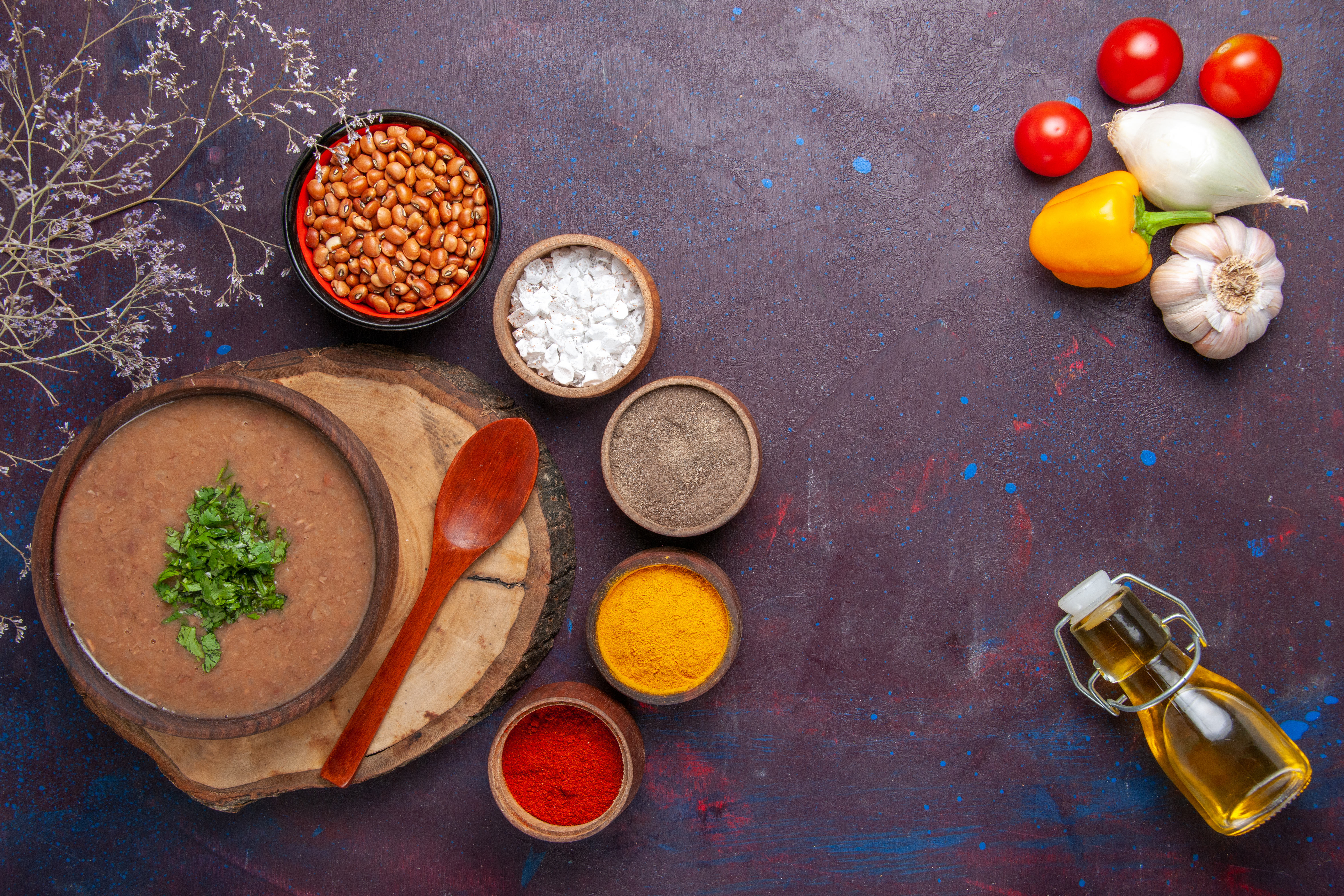 top-view-brown-bean-soup-delicious-cooked-soup-with-different-seasonings-dark-surface-dinner-soup-bean-color-spicy-meal Ethiopian spices